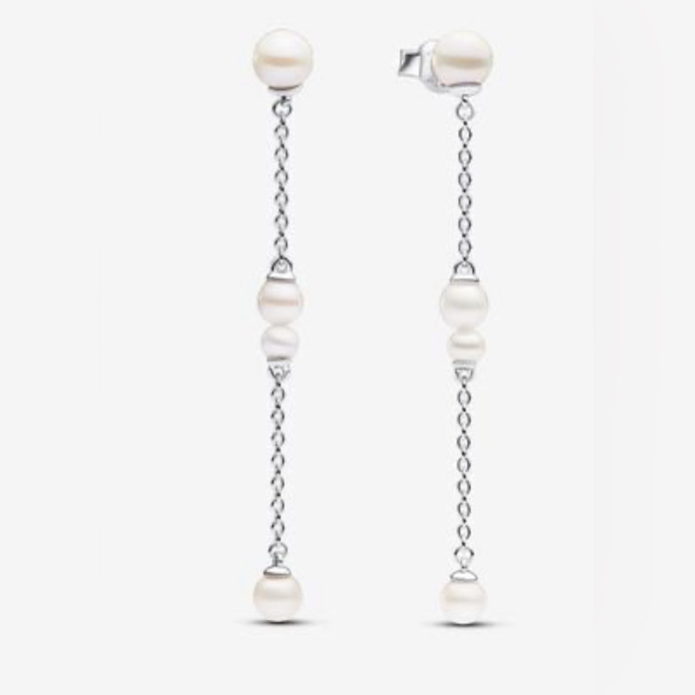 Pandora Dangle Pearl Earings